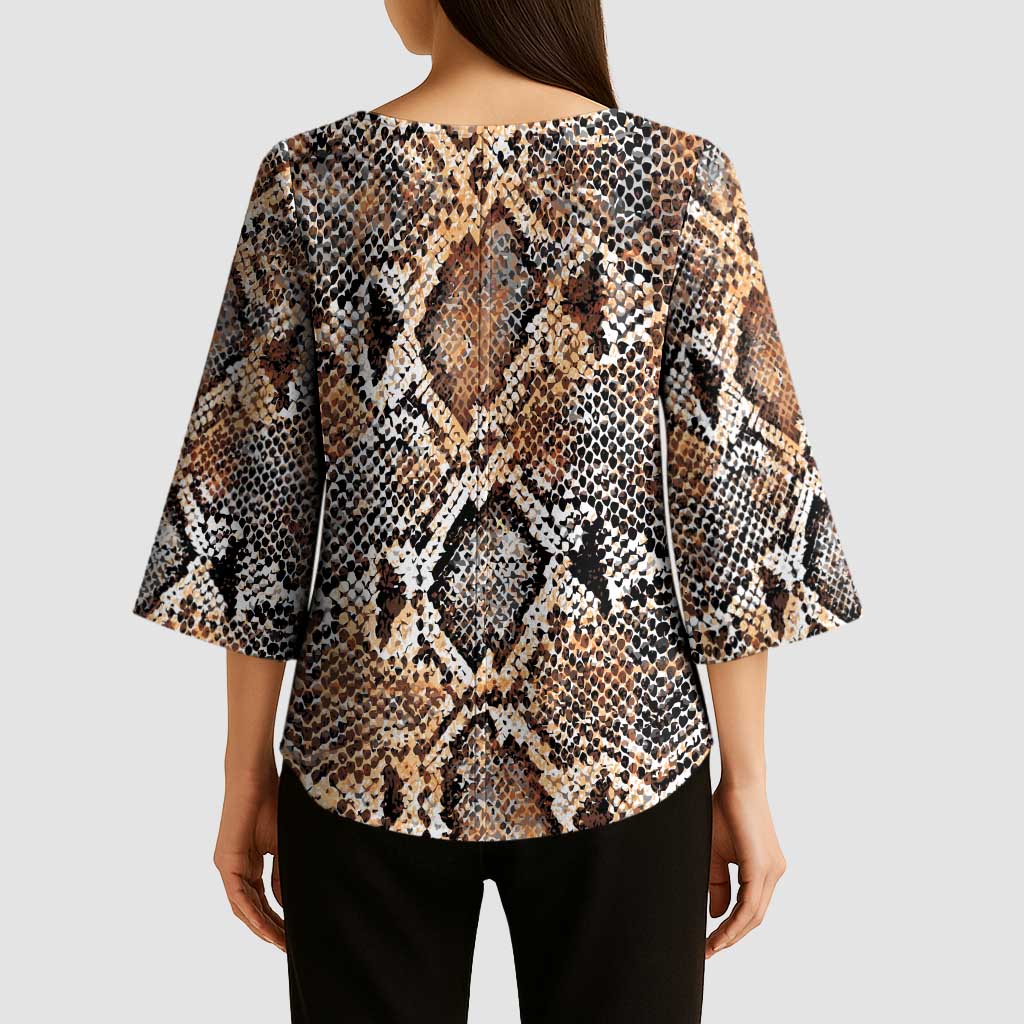 Wild Animal Skins Kimono Sleeve Blouse Vintage Snake Skin Pattern - Wonder Print Shop