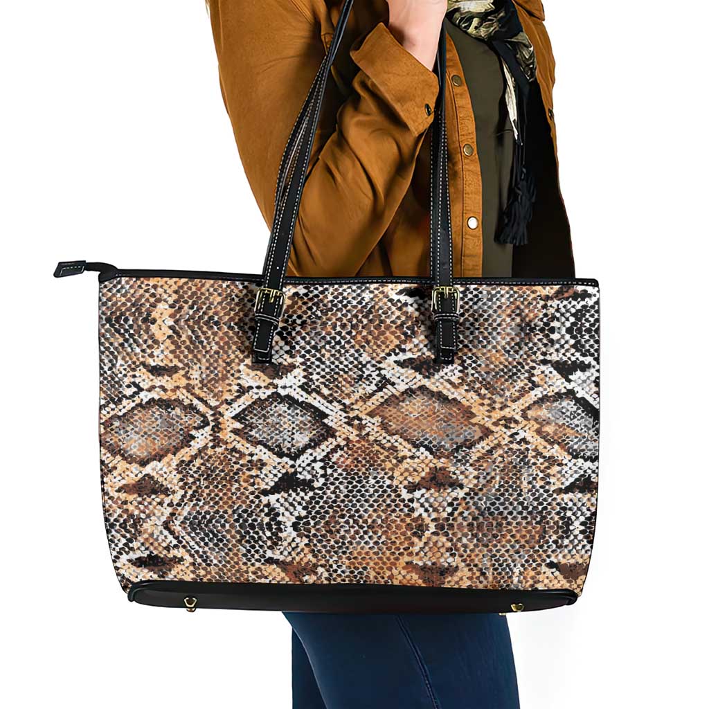 Wild Animal Skins Leather Tote Bag Vintage Snake Skin Pattern - Wonder Print Shop