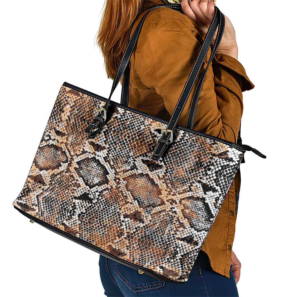 Wild Animal Skins Leather Tote Bag Vintage Snake Skin Pattern - Wonder Print Shop