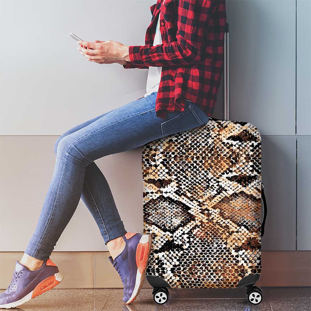 Wild Animal Skins Luggage Cover Vintage Snake Skin Pattern - Wonder Print Shop