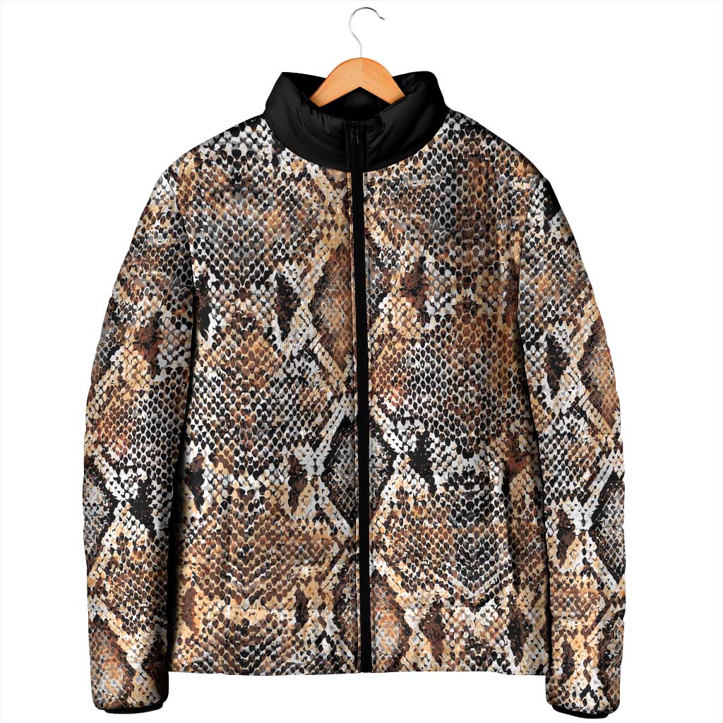 Wild Animal Skins Padded Jacket Vintage Snake Skin Pattern - Wonder Print Shop