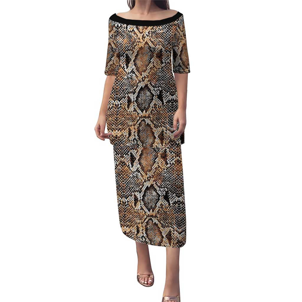 Wild Animal Skins Puletasi Vintage Snake Skin Pattern - Wonder Print Shop