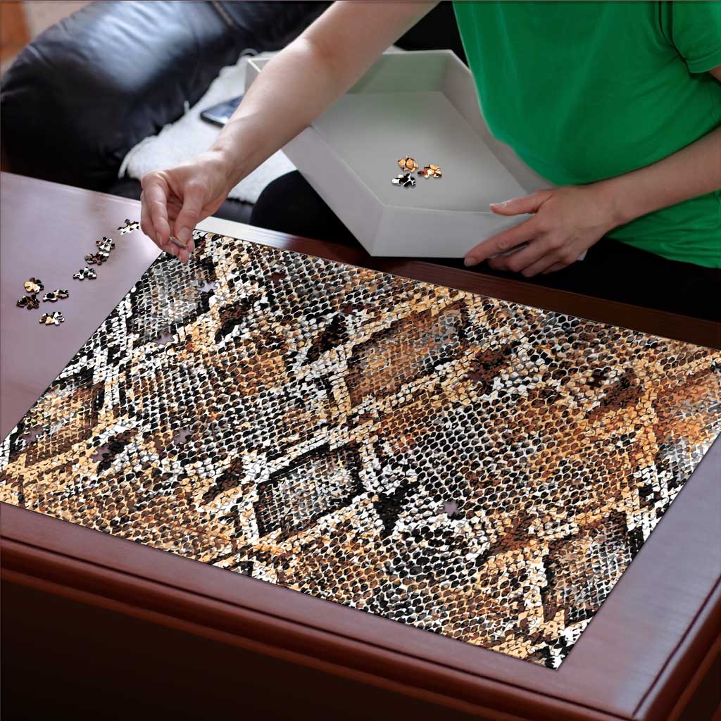 Wild Animal Skins Puzzle Vintage Snake Skin Pattern - Wonder Print Shop