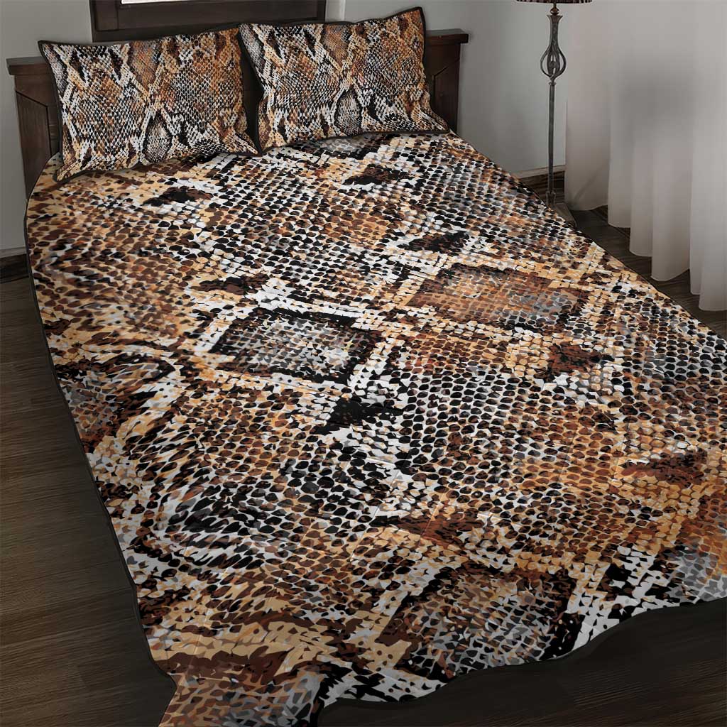 Wild Animal Skins Quilt Bed Set Vintage Snake Skin Pattern - Wonder Print Shop