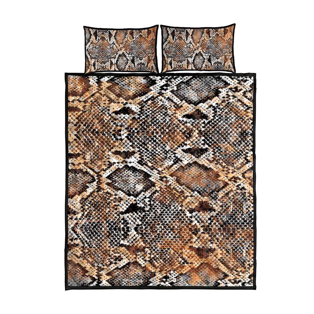 Wild Animal Skins Quilt Bed Set Vintage Snake Skin Pattern - Wonder Print Shop