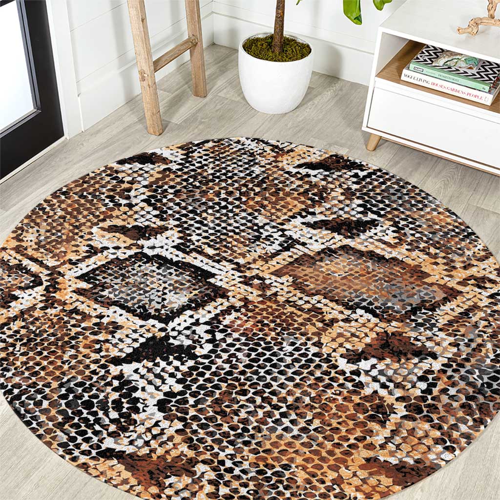 Wild Animal Skins Round Carpet Vintage Snake Skin Pattern - Wonder Print Shop