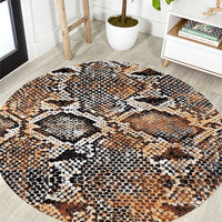 Wild Animal Skins Round Carpet Vintage Snake Skin Pattern - Wonder Print Shop
