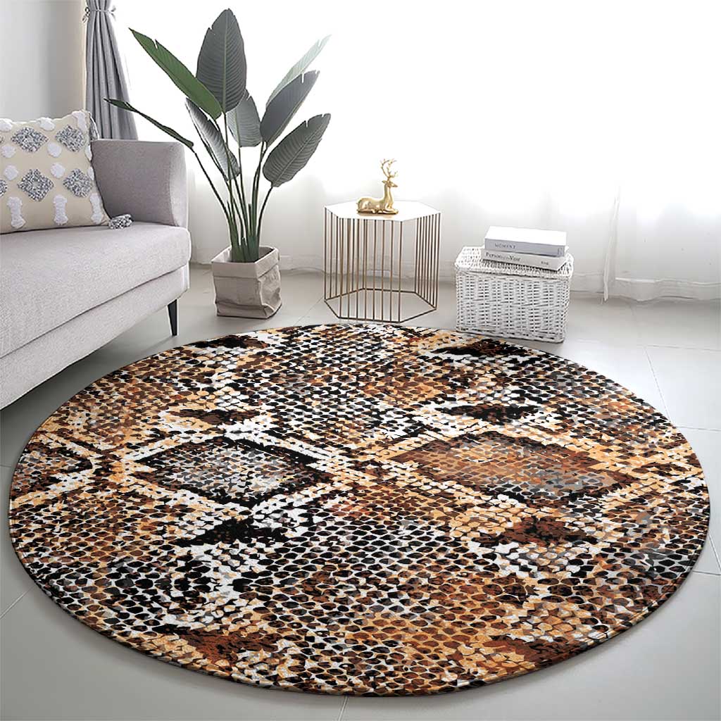 Wild Animal Skins Round Carpet Vintage Snake Skin Pattern - Wonder Print Shop