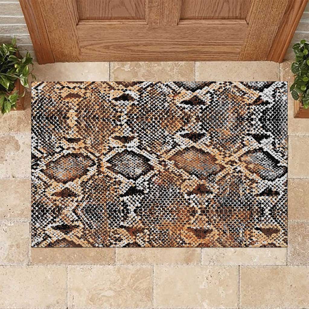 Wild Animal Skins Rubber Doormat Vintage Snake Skin Pattern - Wonder Print Shop