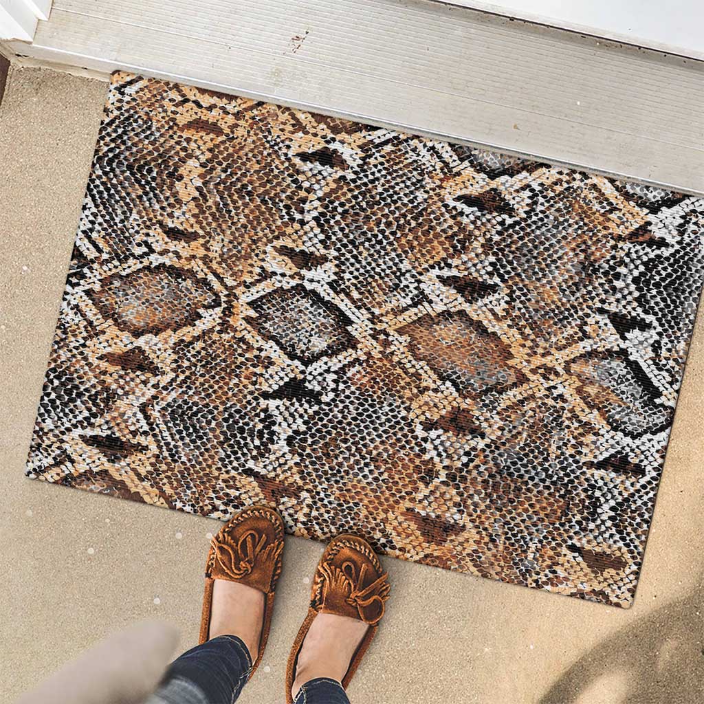 Wild Animal Skins Rubber Doormat Vintage Snake Skin Pattern - Wonder Print Shop