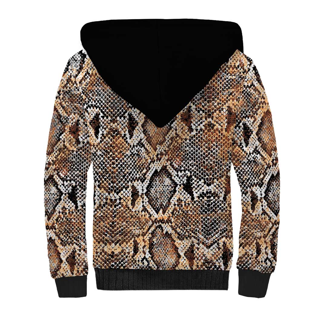 Wild Animal Skins Sherpa Hoodie Vintage Snake Skin Pattern - Wonder Print Shop