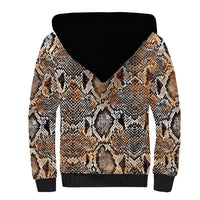 Wild Animal Skins Sherpa Hoodie Vintage Snake Skin Pattern - Wonder Print Shop