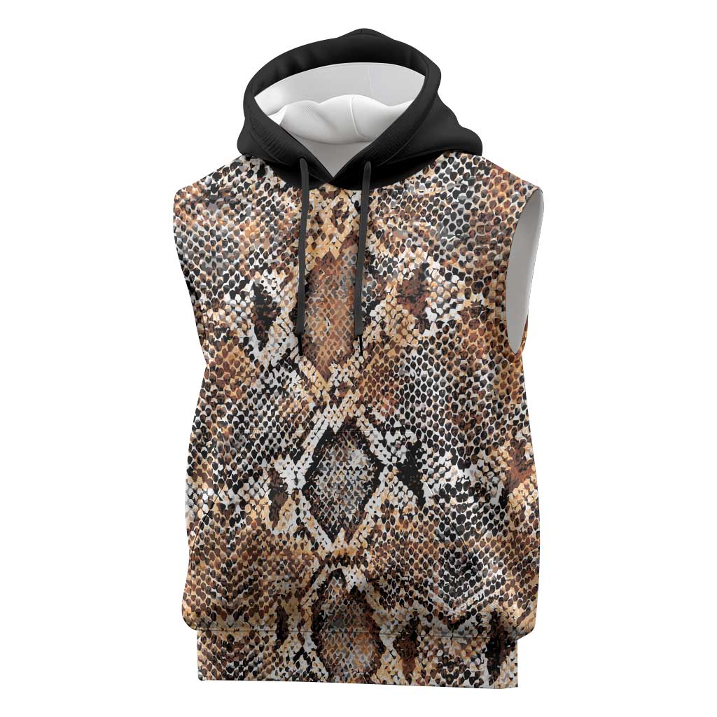 Wild Animal Skins Sleeveless Hoodie Vintage Snake Skin Pattern - Wonder Print Shop