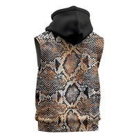 Wild Animal Skins Sleeveless Hoodie Vintage Snake Skin Pattern - Wonder Print Shop
