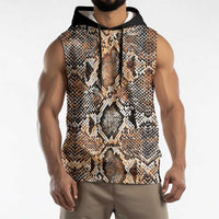 Wild Animal Skins Sleeveless Hoodie Vintage Snake Skin Pattern - Wonder Print Shop