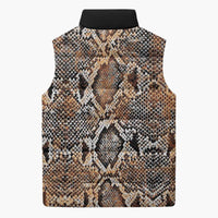 Wild Animal Skins Sleeveless Puffer Jacket Vintage Snake Skin Pattern - Wonder Print Shop