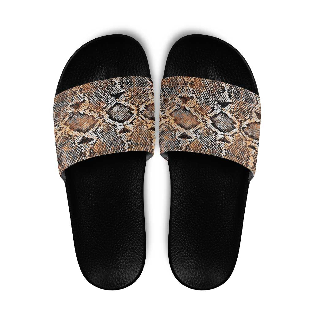 Wild Animal Skins Slide Sandals Vintage Snake Skin Pattern - Wonder Print Shop