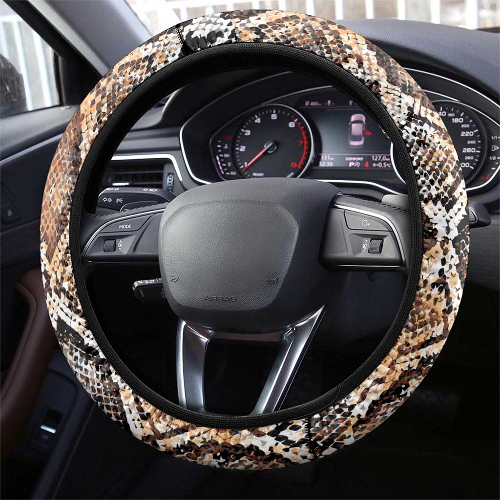 Wild Animal Skins Steering Wheel Cover Vintage Snake Skin Pattern - Wonder Print Shop
