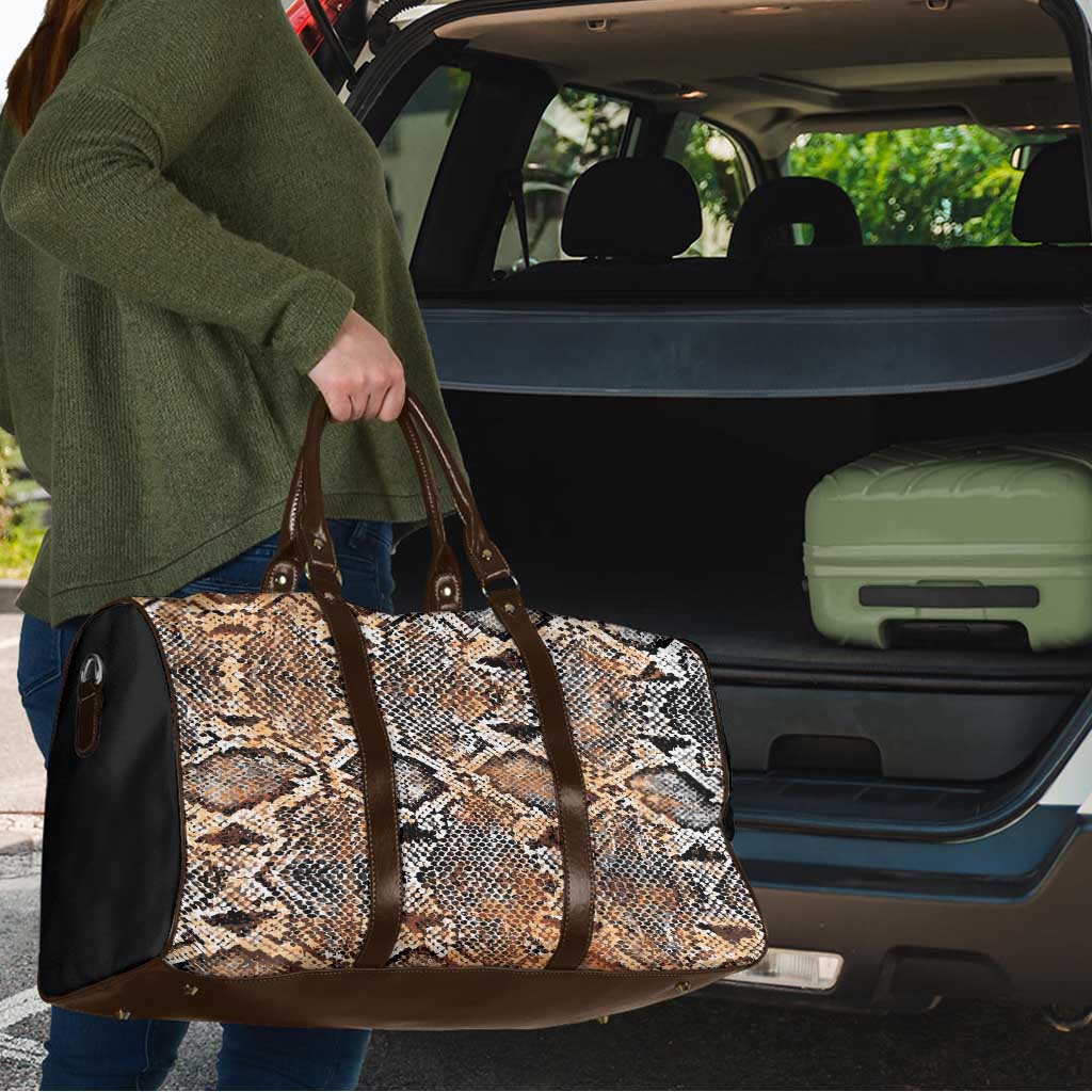 Wild Animal Skins Travel Bag Vintage Snake Skin Pattern - Wonder Print Shop