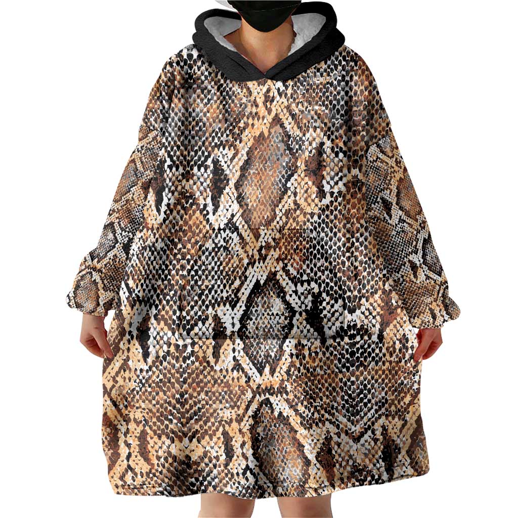 Wild Animal Skins Wearable Blanket Hoodie Vintage Snake Skin Pattern - Wonder Print Shop