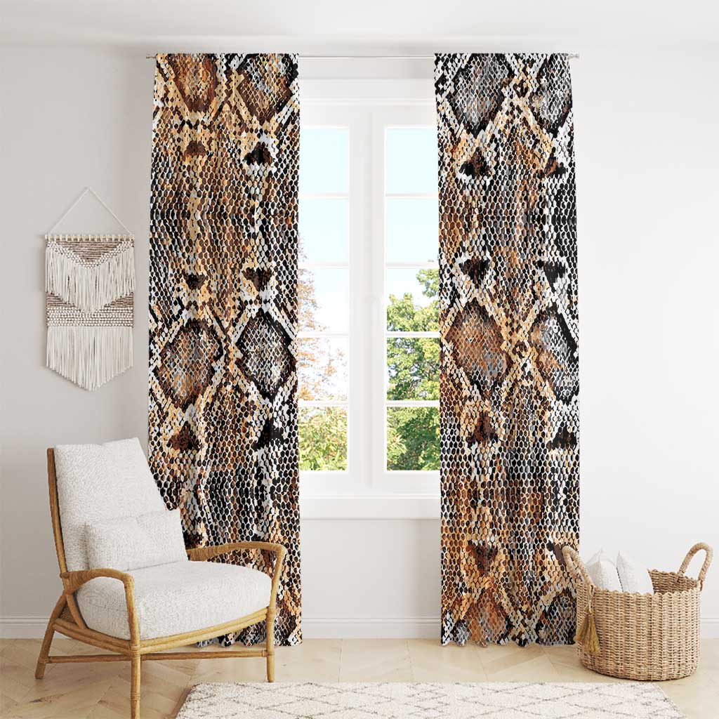 Wild Animal Skins Window Curtain Vintage Snake Skin Pattern - Wonder Print Shop
