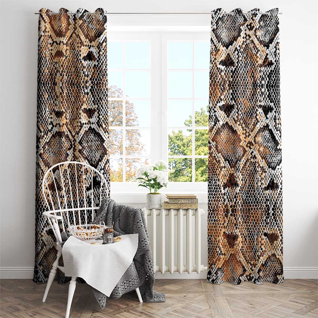 Wild Animal Skins Window Curtain Vintage Snake Skin Pattern - Wonder Print Shop