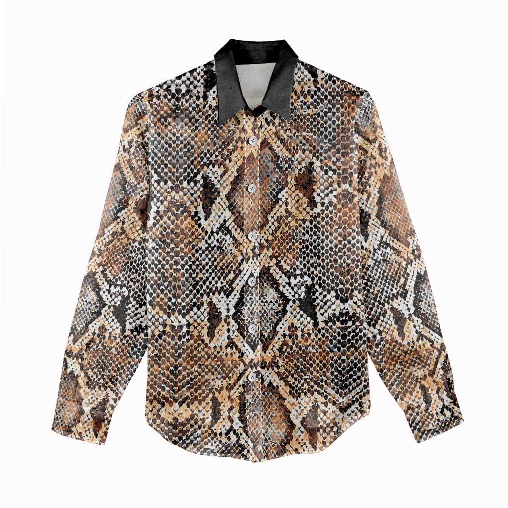 Wild Animal Skins Women Casual Shirt Vintage Snake Skin Pattern - Wonder Print Shop