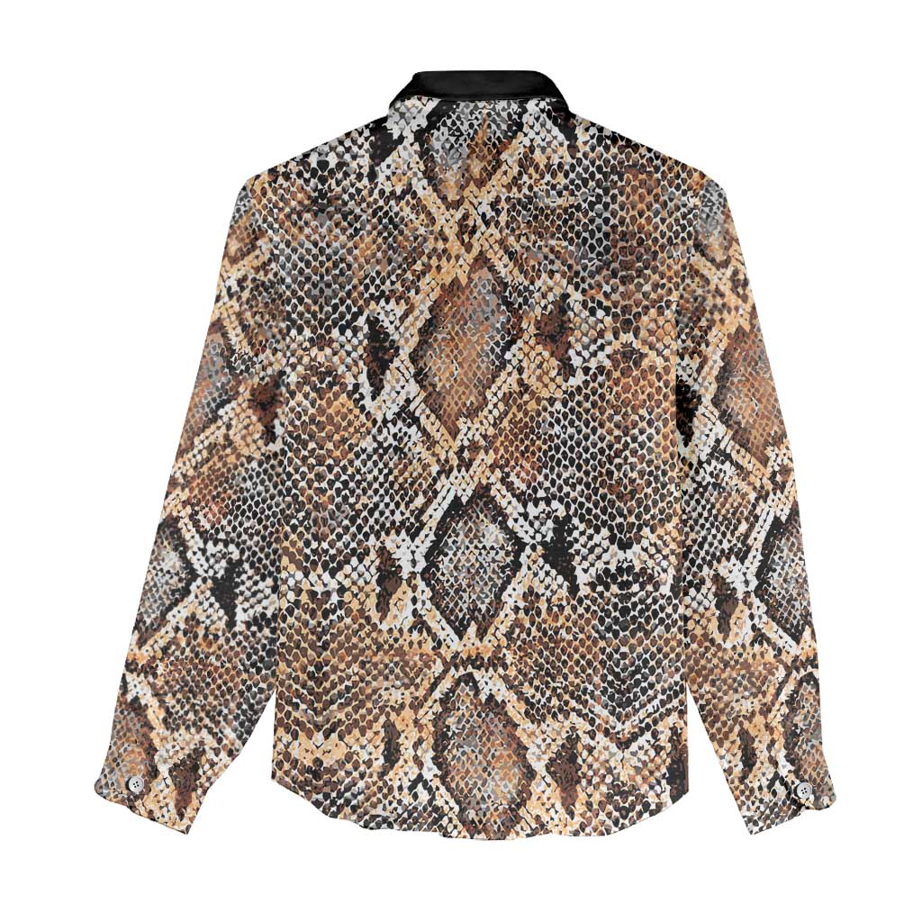 Wild Animal Skins Women Casual Shirt Vintage Snake Skin Pattern - Wonder Print Shop