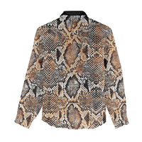 Wild Animal Skins Women Casual Shirt Vintage Snake Skin Pattern - Wonder Print Shop