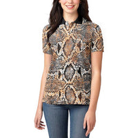 Wild Animal Skins Women Polo Shirt Vintage Snake Skin Pattern - Wonder Print Shop