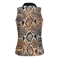 Wild Animal Skins Women Sleeveless Polo Shirt Vintage Snake Skin Pattern - Wonder Print Shop