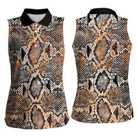 Wild Animal Skins Women Sleeveless Polo Shirt Vintage Snake Skin Pattern - Wonder Print Shop