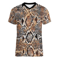 Wild Animal Skins Women V-Neck T-Shirt Vintage Snake Skin Pattern - Wonder Print Shop