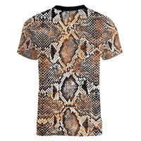Wild Animal Skins Women V-Neck T-Shirt Vintage Snake Skin Pattern - Wonder Print Shop