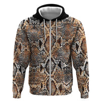 Wild Animal Skins Zip Hoodie Vintage Snake Skin Pattern - Wonder Print Shop