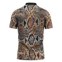Wild Animal Skins Zipper Polo Shirt Vintage Snake Skin Pattern - Wonder Print Shop