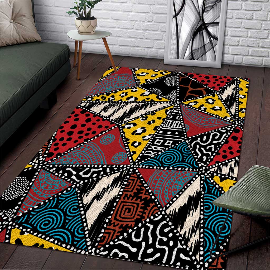 Wild Animal Skins Area Rug Triangles Pattern Afro Pattern Style - Wonder Print Shop
