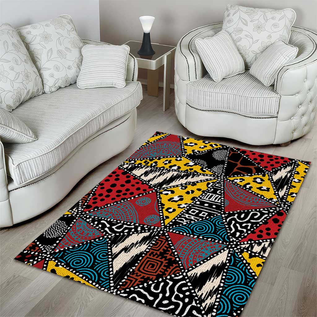 Wild Animal Skins Area Rug Triangles Pattern Afro Pattern Style - Wonder Print Shop