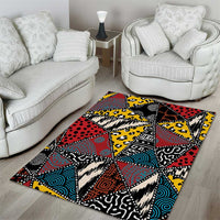 Wild Animal Skins Area Rug Triangles Pattern Afro Pattern Style - Wonder Print Shop