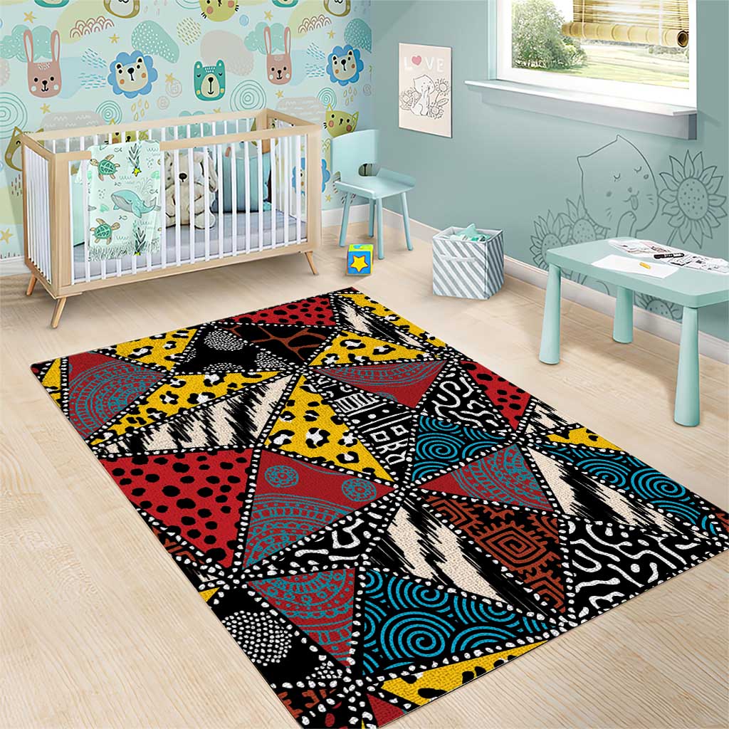 Wild Animal Skins Area Rug Triangles Pattern Afro Pattern Style - Wonder Print Shop