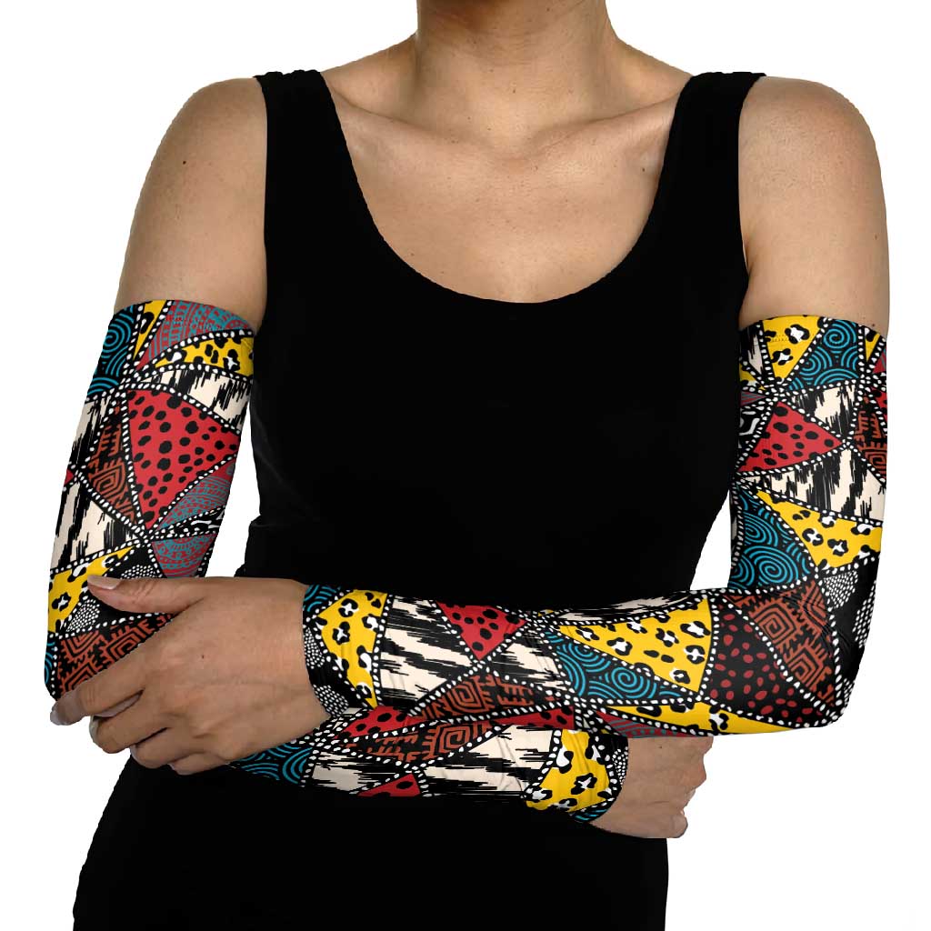 Wild Animal Skins Arm Sleeves Triangles Pattern Afro Pattern Style - Wonder Print Shop