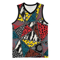 Wild Animal Skins Basketball Jersey Triangles Pattern Afro Pattern Style - Wonder Print Shop