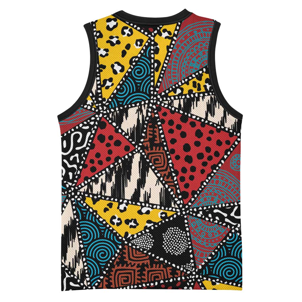 Wild Animal Skins Basketball Jersey Triangles Pattern Afro Pattern Style - Wonder Print Shop