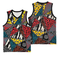 Wild Animal Skins Basketball Jersey Triangles Pattern Afro Pattern Style - Wonder Print Shop