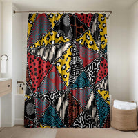 Wild Animal Skins Bathroom Set Triangles Pattern Afro Pattern Style - Wonder Print Shop