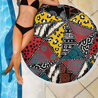 Wild Animal Skins Beach Blanket Triangles Pattern Afro Pattern Style - Wonder Print Shop