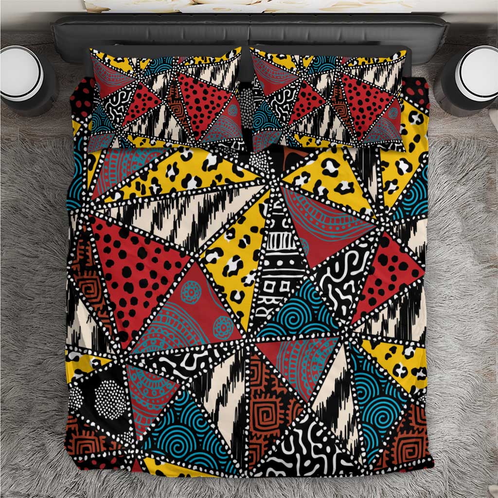 Wild Animal Skins Bedding Set Triangles Pattern Afro Pattern Style - Wonder Print Shop