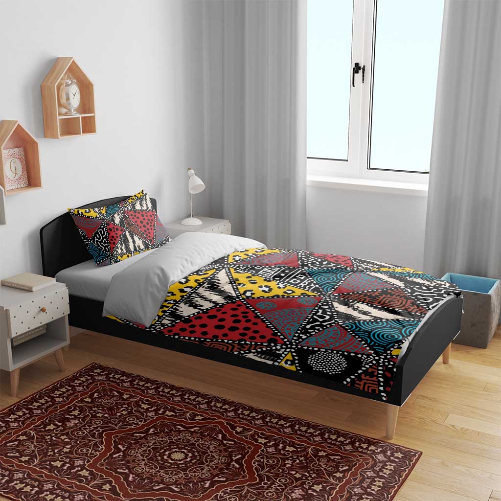 Wild Animal Skins Bedding Set Triangles Pattern Afro Pattern Style - Wonder Print Shop