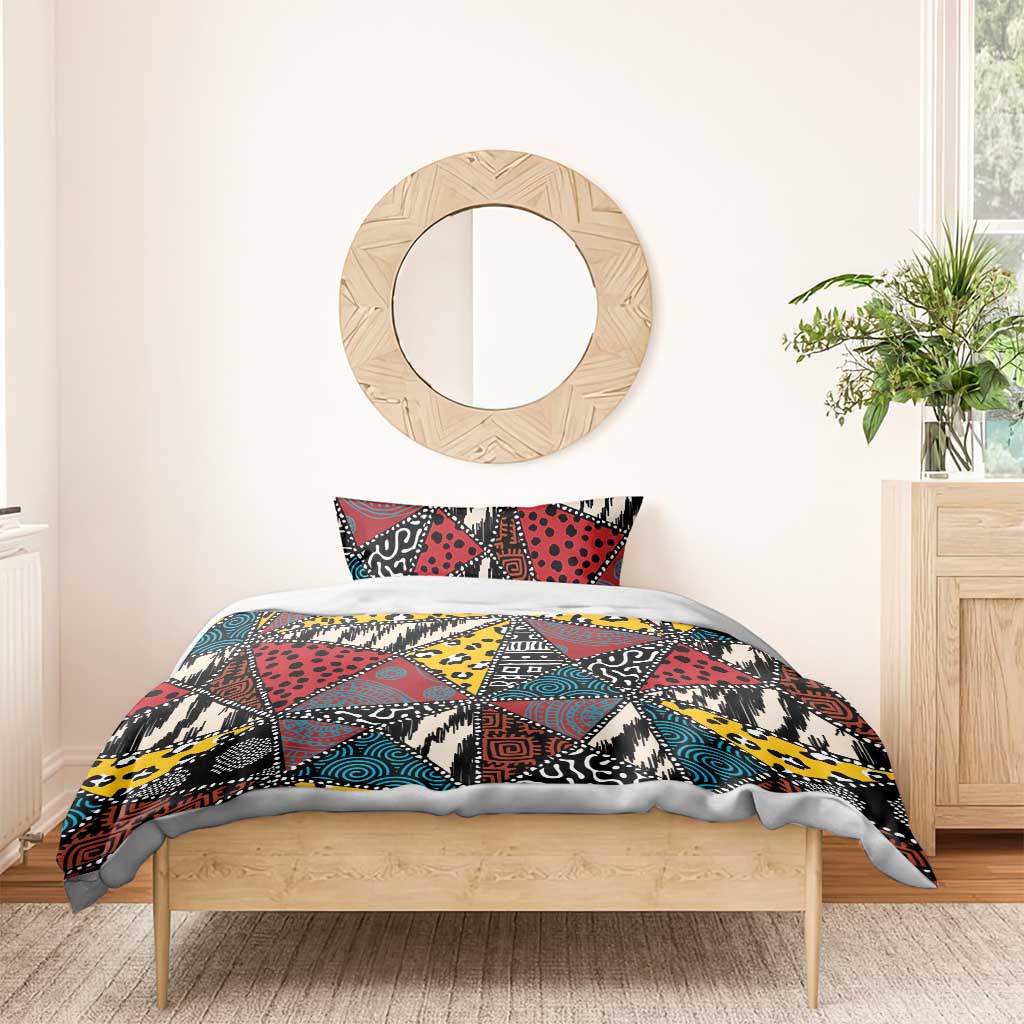 Wild Animal Skins Bedding Set Triangles Pattern Afro Pattern Style - Wonder Print Shop