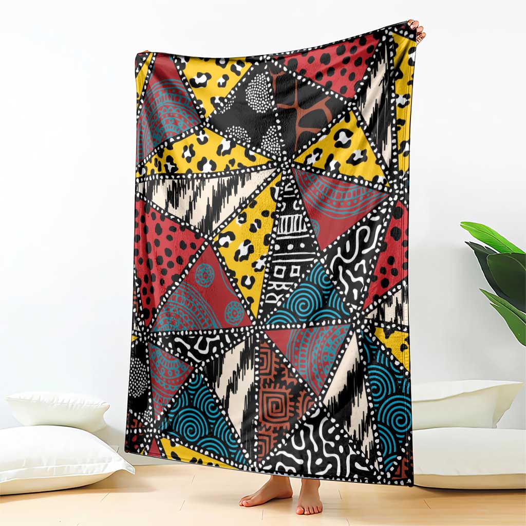 Wild Animal Skins Blanket Triangles Pattern Afro Pattern Style - Wonder Print Shop
